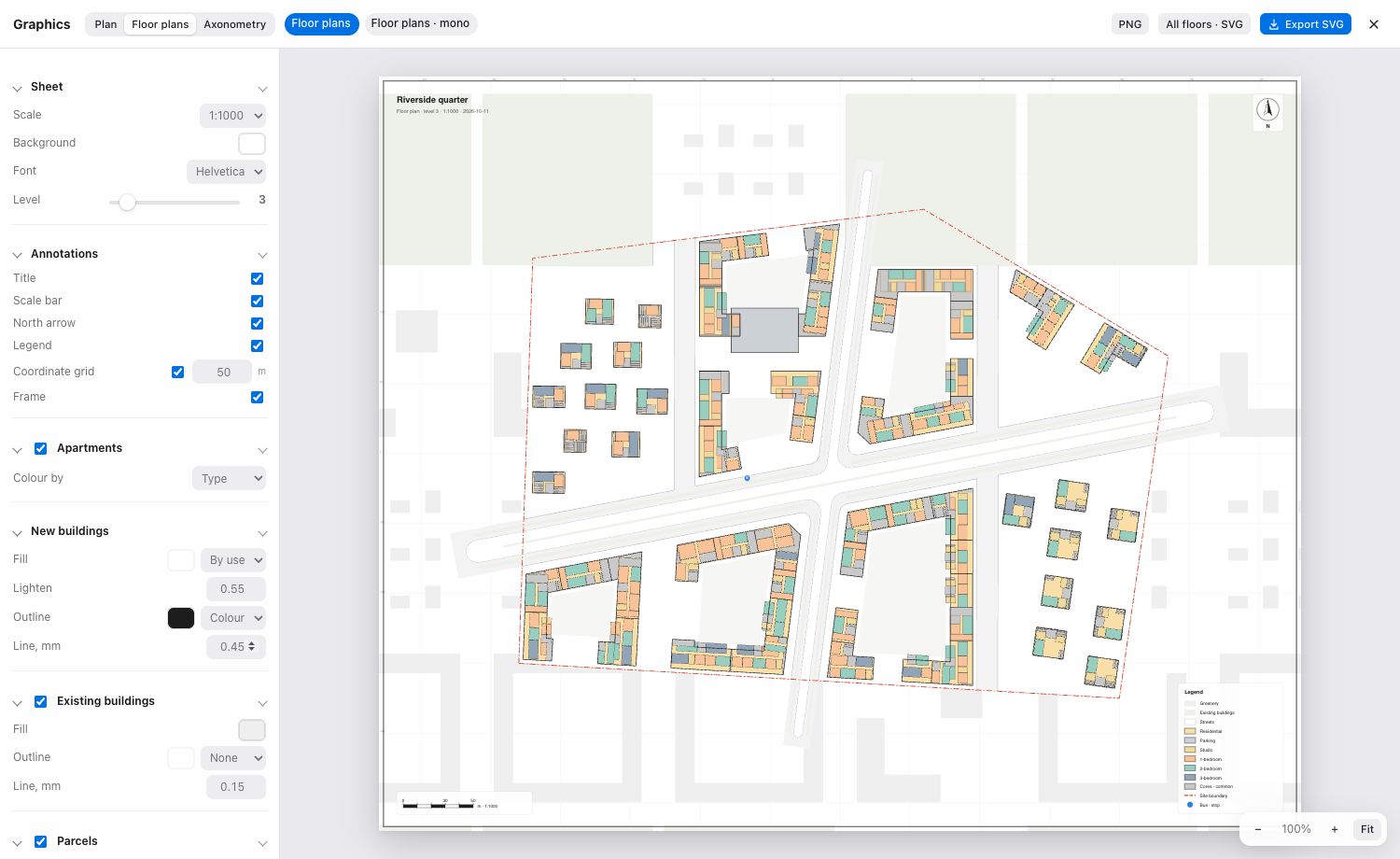 Floor plan in the graphics editor