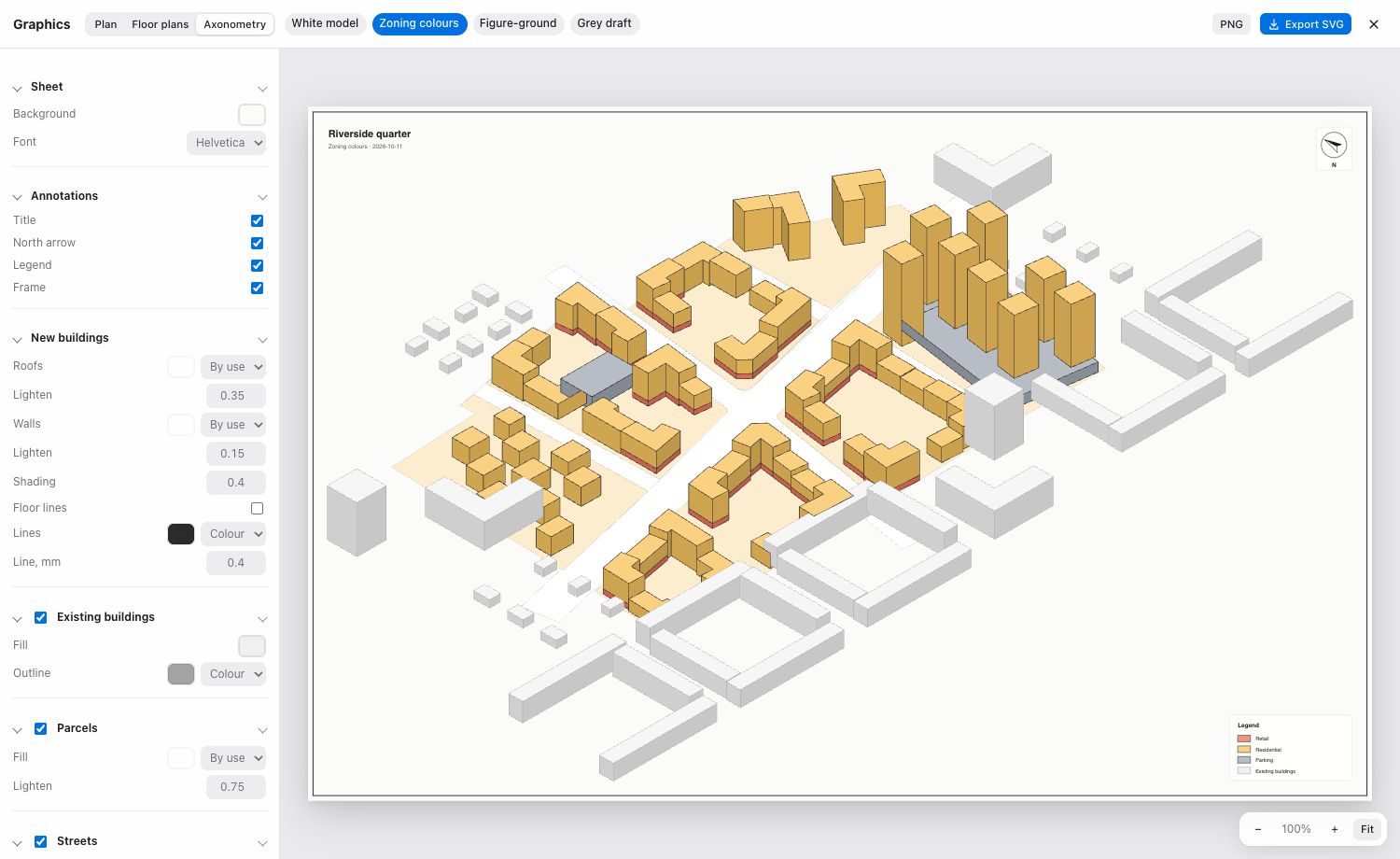 Axonometry in the graphics editor